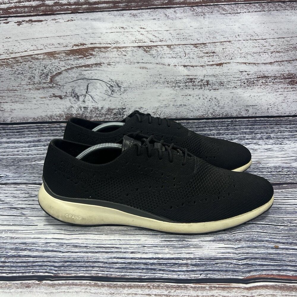 Cole Haan Grand Troy Knit Oxfords Black Ivory Sneakers C35726 Men’s Size 12
